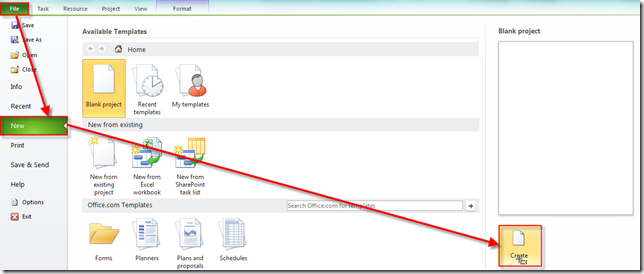 Setting up MS PROJECT 2010 for my Project and Creating the Project Plan ...