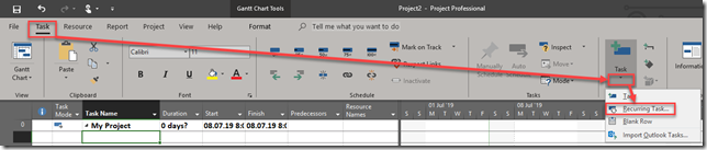 How to link Tasks with recurring Tasks in MS PROJECT 2019 | Nenad ...