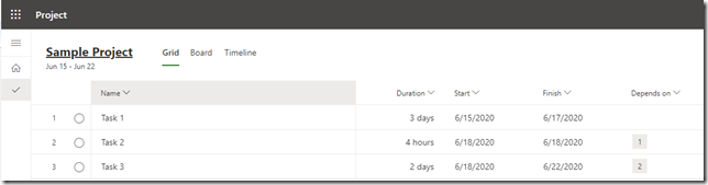 Task Start and Finish time in Microsoft Project for the Web | Nenad ...